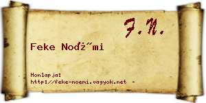 Feke Noémi névjegykártya